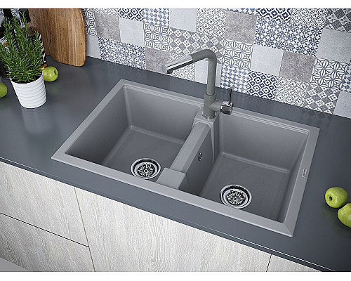 Santeh-Crystal.ru: Кухонная мойка Paulmark Zwilling PM238150-GRM Серый металлик Заказать Кухонная мойка Paulmark Zwilling PM238150-GRM Серый металлик в магазине сантехники Santeh-Crystal.ru