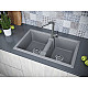 Заказать Кухонная мойка Paulmark Zwilling PM238150-GRM Серый металлик в магазине сантехники Santeh-Crystal.ru