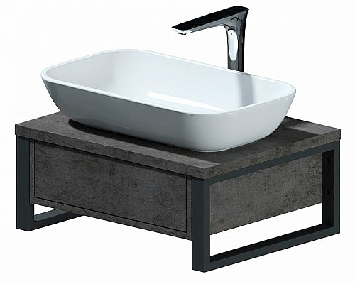Santeh-Crystal.ru: Тумба под раковину 1MarKa Grunge Loft 60П Ц0000001581 подвесная Бетон темно-серый Приобрести Тумба под раковину 1MarKa Grunge Loft 60П Ц0000001581 подвесная Бетон темно-серый в магазине сантехники Santeh-Crystal.ru