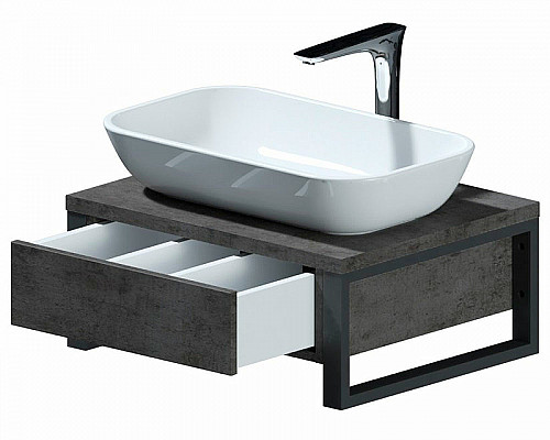 Santeh-Crystal.ru: Тумба под раковину 1MarKa Grunge Loft 60П Ц0000001581 подвесная Бетон темно-серый Приобрести Тумба под раковину 1MarKa Grunge Loft 60П Ц0000001581 подвесная Бетон темно-серый в магазине сантехники Santeh-Crystal.ru