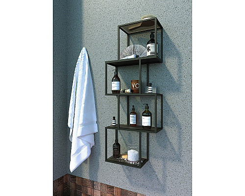Купить Полка 1MarKa Grunge Loft Chain У97508 Графит матовый в магазине сантехники Santeh-Crystal.ru