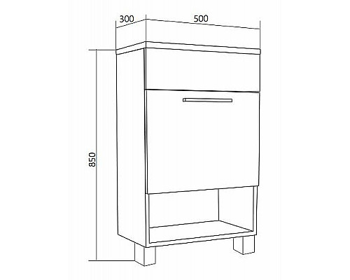 Заказать Тумба с раковиной 1MarKa July 50Н У85932 Белый глянец в магазине сантехники Santeh-Crystal.ru