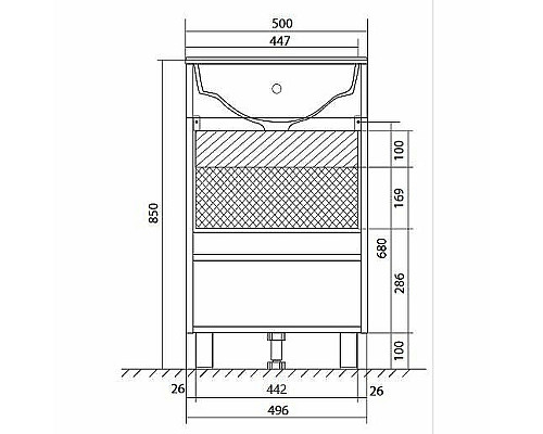 Заказать Тумба с раковиной 1MarKa July 50Н У85932 Белый глянец в магазине сантехники Santeh-Crystal.ru