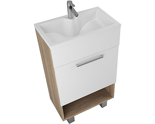 Заказать Тумба с раковиной 1MarKa July 50Н У85933 Дуб сонома Белая в магазине сантехники Santeh-Crystal.ru