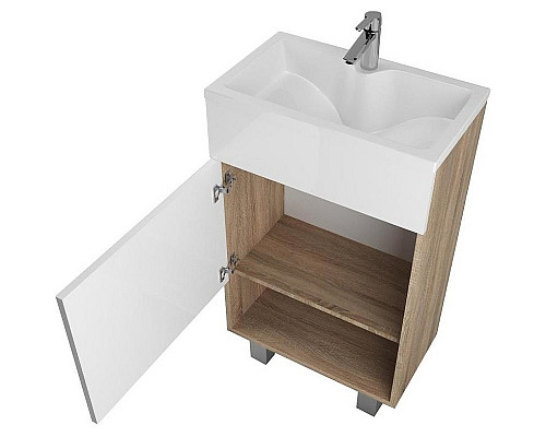 Заказать Тумба с раковиной 1MarKa July 50Н У85933 Дуб сонома Белая в магазине сантехники Santeh-Crystal.ru