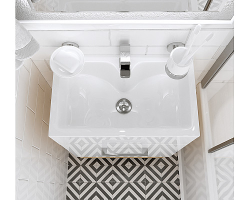 Заказать Тумба с раковиной 1MarKa July 50Н У85933 Дуб сонома Белая в магазине сантехники Santeh-Crystal.ru