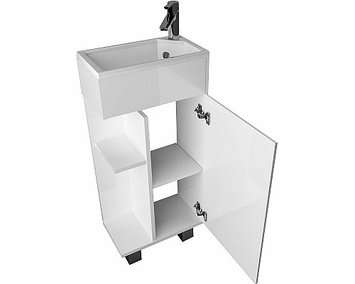 Приобрести Тумба с раковиной 1MarKa Laura 40Н R У85928 Белый глянец в магазине сантехники Santeh-Crystal.ru