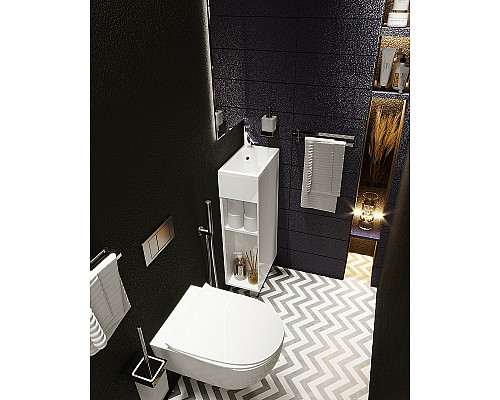 Приобрести Тумба с раковиной 1MarKa Laura 40Н R У85928 Белый глянец в магазине сантехники Santeh-Crystal.ru