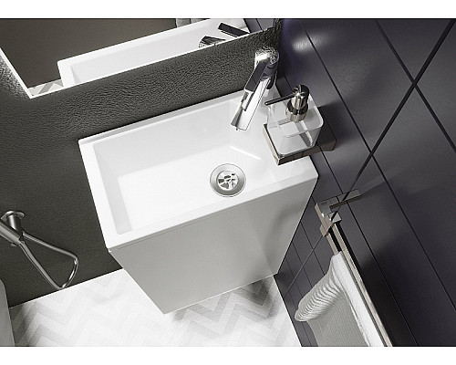 Приобрести Тумба с раковиной 1MarKa Laura 40Н R У85928 Белый глянец в магазине сантехники Santeh-Crystal.ru