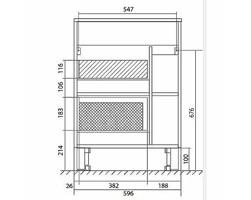 Купить Тумба с раковиной 1MarKa Lido 60Н У83300 Дуб сонома Белый в магазине сантехники Santeh-Crystal.ru
