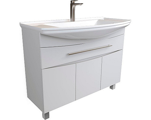 Приобрести Тумба под раковину 1MarKa Lina New 105Н У94492 Белый глянец в магазине сантехники Santeh-Crystal.ru