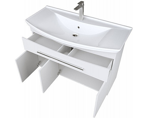 Приобрести Тумба под раковину 1MarKa Lina New 105Н У94492 Белый глянец в магазине сантехники Santeh-Crystal.ru