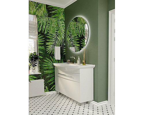 Приобрести Тумба под раковину 1MarKa Lina New 105Н У94492 Белый глянец в магазине сантехники Santeh-Crystal.ru