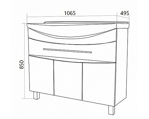 Приобрести Тумба под раковину 1MarKa Lina New 105Н У94492 Белый глянец в магазине сантехники Santeh-Crystal.ru