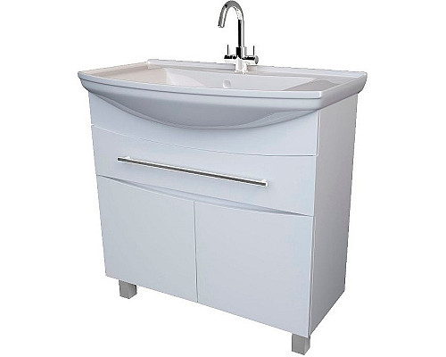 Купить Тумба под раковину 1MarKa Lina New 85Н У94493 Белый глянец в магазине сантехники Santeh-Crystal.ru