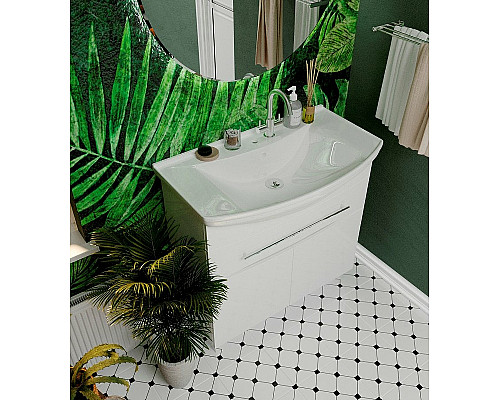 Купить Тумба под раковину 1MarKa Lina New 85Н У94493 Белый глянец в магазине сантехники Santeh-Crystal.ru