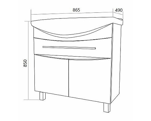 Купить Тумба под раковину 1MarKa Lina New 85Н У94493 Белый глянец в магазине сантехники Santeh-Crystal.ru
