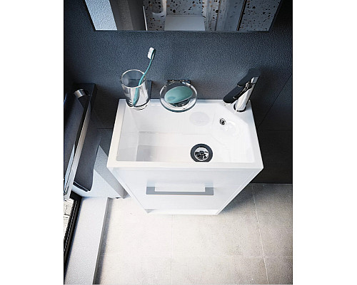 Приобрести Тумба с раковиной 1MarKa Lira 40Н R У85920 Белый глянец в магазине сантехники Santeh-Crystal.ru