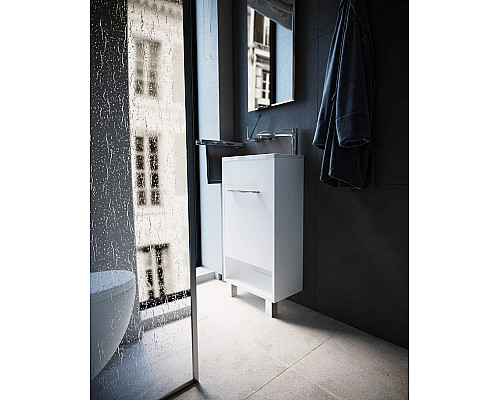 Приобрести Тумба с раковиной 1MarKa Lira 40Н R У85920 Белый глянец в магазине сантехники Santeh-Crystal.ru