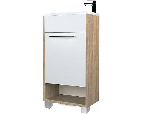 Заказать Тумба с раковиной 1MarKa Lira 40Н R У85923 Дуб сонома Белый глянец в магазине сантехники Santeh-Crystal.ru