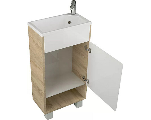 Заказать Тумба с раковиной 1MarKa Lira 40Н R У85923 Дуб сонома Белый глянец в магазине сантехники Santeh-Crystal.ru