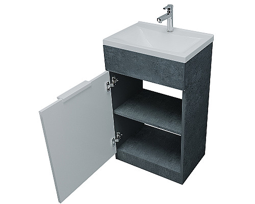 Заказать Тумба с раковиной 1MarKa Revo 50H У99086 Бетон темно-серый в магазине сантехники Santeh-Crystal.ru