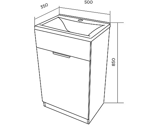 Заказать Тумба с раковиной 1MarKa Revo 50H У99086 Бетон темно-серый в магазине сантехники Santeh-Crystal.ru