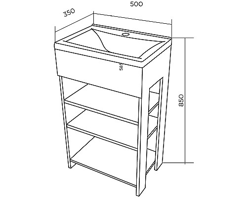 Заказать Тумба с раковиной 1MarKa Revo 50H У98621 Дуб сонома в магазине сантехники Santeh-Crystal.ru