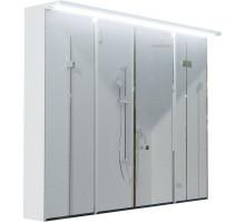 Зеркальный шкаф 1MarKa Соната 90 Ц0000007615 с подсветкой  Белый глянец