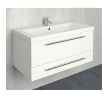 Тумба под раковину 1MarKa Соната 90П 2 ящика Белая глянцевая