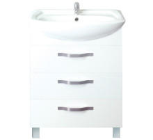 Тумба под раковину 1MarKa Вита 65Н 3 ящика Белая глянцевая