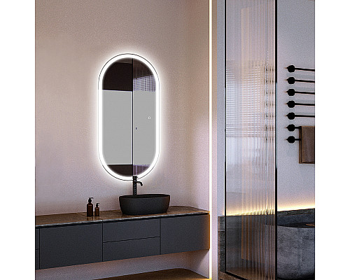 Зеркало Abber Kontur 50 AG6303S-1.0 с подсветкой с сенсорным выключателем и диммером Зеркало Abber Kontur 50 AG6303S-1.0 с подсветкой с сенсорным выключателем и диммером