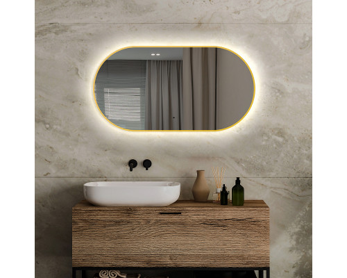 Зеркало Abber Kontur 55 AG6304SCG с подсветкой Золото с бесконтактным выключателем и диммером