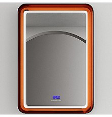 Зеркало Abber Kristall 55 AT6701Opal с подсветкой Коричневое с сенсорным выключателем с часами