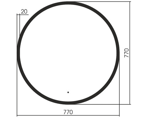 Зеркало Abber Mond 77 AG6204SCB-0.77 с подсветкой Черное с бесконтактным выключателем и диммером