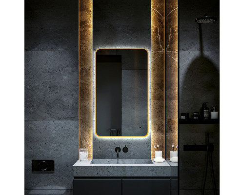 Зеркало Abber See 60 AG6112SCG с подсветкой Золото с бесконтактным выключателем и диммером
