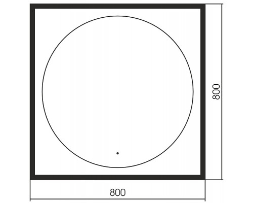 Зеркало Abber See 80 AG6117SCRB с подсветкой Черное с бесконтактным выключателем и диммером