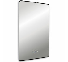 Зеркало Abber See 60 AG6114SWHB с подсветкой Черное с бесконтактным выключателем с диммером с подогревом и часами