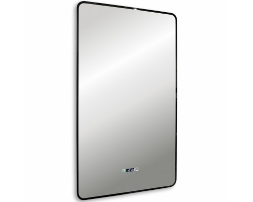 Зеркало Abber See 60 AG6114SWHB с подсветкой Черное с бесконтактным выключателем с диммером с подогревом и часами