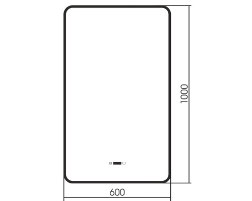 Зеркало Abber See 60 AG6114SWHB с подсветкой Черное с бесконтактным выключателем с диммером с подогревом и часами