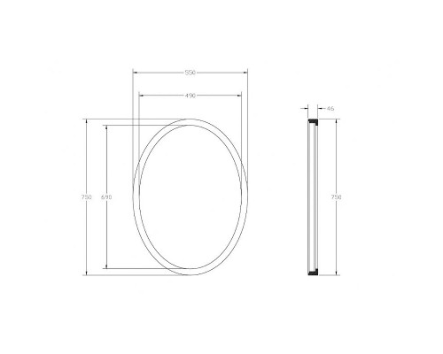 Купить Зеркало Abber Stein 55 AS6610R с подсветкой с многофункциональной панелью в магазине сантехники Santeh-Crystal.ru