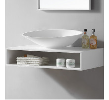 Тумба под раковину Abber Stein 80 AS1612 подвесная Белая матовая