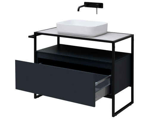 Купить Тумба под раковину Allen Brau Priority 100 1.31003.AM Антрацит матовый в магазине сантехники Santeh-Crystal.ru