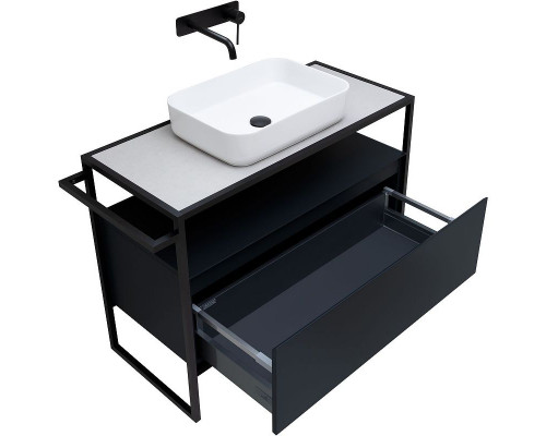Купить Тумба под раковину Allen Brau Priority 100 1.31003.AM Антрацит матовый в магазине сантехники Santeh-Crystal.ru
