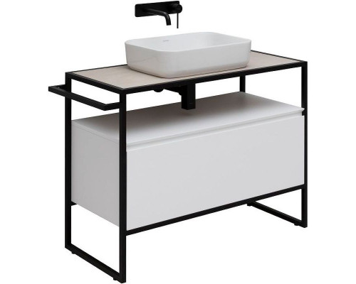 Купить Тумба под раковину Allen Brau Priority 100 1.31003.WM Белая матовая в магазине сантехники Santeh-Crystal.ru