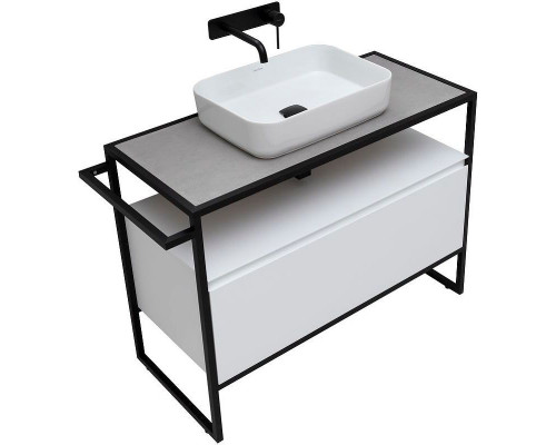 Купить Тумба под раковину Allen Brau Priority 100 1.31003.WM Белая матовая в магазине сантехники Santeh-Crystal.ru