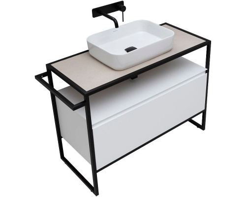 Купить Тумба под раковину Allen Brau Priority 100 1.31003.WM Белая матовая в магазине сантехники Santeh-Crystal.ru