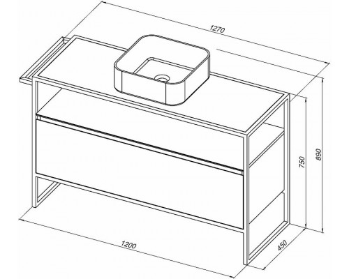 Купить Тумба под раковину Allen Brau Priority 120 1.31004.AM Антрацит матовый в магазине сантехники Santeh-Crystal.ru