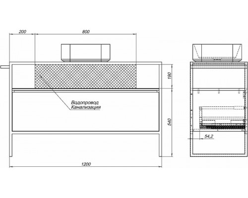 Купить Тумба под раковину Allen Brau Priority 120 1.31004.AM Антрацит матовый в магазине сантехники Santeh-Crystal.ru