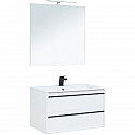Комплект мебели для ванной Aquanet Lino 90 271957 подвесной Белый матовый Комплект мебели для ванной Aquanet Lino 90 271957 подвесной Белый матовый